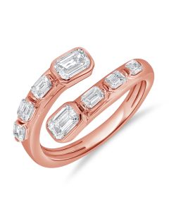 1.23CT EMERALD SHAPE DIAMOND BEZEL SET WRAP RING