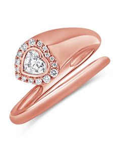 0.36CT HEART SHAPE AND ROUND DIAMOND WRAP RING