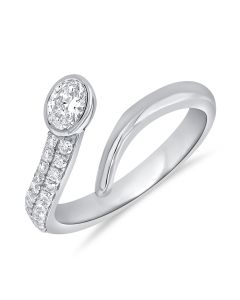 0.45CT OVAL SHAPE AND ROUND DIAMOND WRAP RING