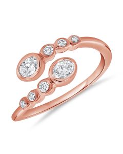 0.30CT OVAL SHAPE AND ROUND DIAMOND WRAP RING
