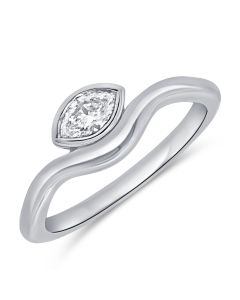 0.24CT MARQUISE SHAPE DIAMOND BEZEL RING