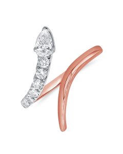0.64CT PEAR SHAPE AND ROUND DIAMOND SNAKE WRAP RING
