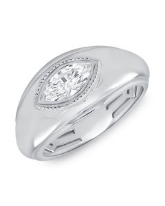 0.54CT MARQUISE SHAPE DIAMOND GYPSY-SET RING