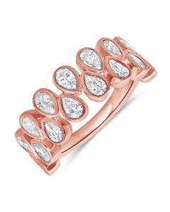 1.56CT PEAR SHAPE DIAMOND BEZEL SET RING