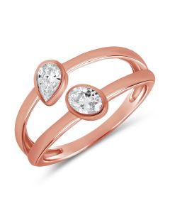 0.50CT OVAL SHAPE AND PEAR SHAPE DIAMOND BEZEL RING