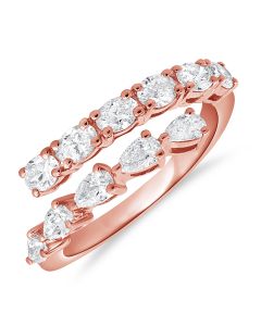1.38CT OVAL SHAPE AND PEAR SHAPE DIAMOND WRAP RING