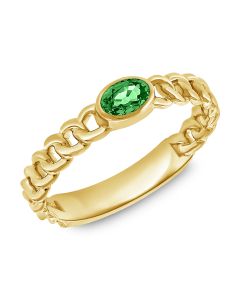 .35CT EMERALD  SOLITAIRE CHAIN RING