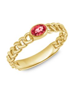 .35CT RUBY  SOLITAIRE CHAIN RING