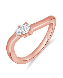 0.33CT PEAR SHAPE DIAMOND SOLITAIRE BEZEL SET RING