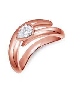0.30CT PEAR SHAPE DIAMOND BEZEL RING
