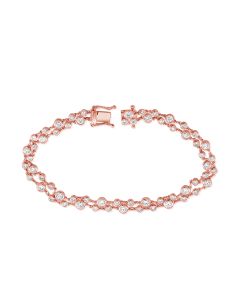 2.83CT DIAMOND BEZEL SET TWO ROW TENNIS BRACELET