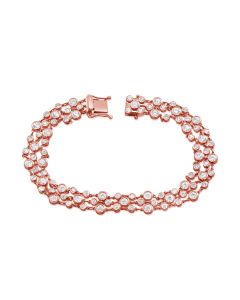 4.48CT DIAMOND THREE ROW BEZEL SET TENNIS BRACELET