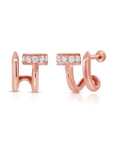 0.18CT DIAMOND CAGE HUGGIE EARRINGS