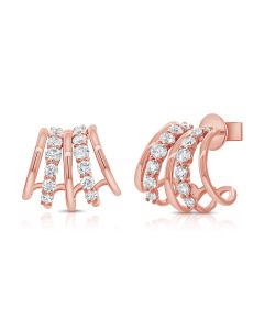 1.27CT DIAMOND CAGE HUGGIE EARRINGS