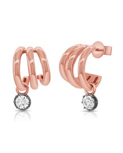3.43CT DIAMOND CAGE HUGGIE EARRINGS