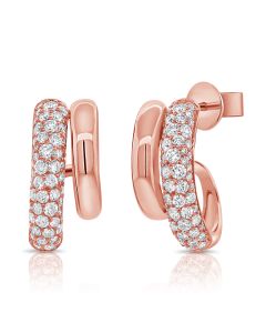 1.29CT ROUND DIAMOND CAGE HUGGIE EARRINGS
