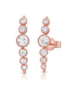 1.12CT DIAMOND GRADUATED BEZEL SET EARRINGS