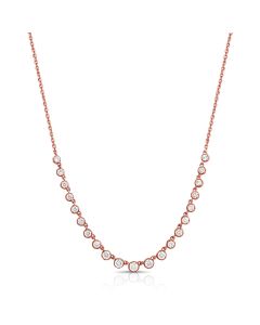 1.11CT DIAMOND GRADUATED SIX PRONG STATION NECKLACE