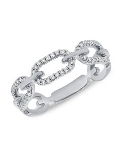 .19CT DIAMOND PAPERCLIP LINK CHAIN RING