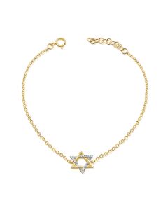 .04CT DIAMOND STAR OF DAVID CHAIN BRACELET