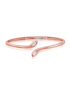 0.40CT MARQUISE SHAPE DIAMOND BEZEL SET CUFF BANGLE
