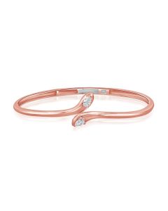 0.40CT PEAR SHAPE DIAMOND BEZEL SET CUFF BANGLE