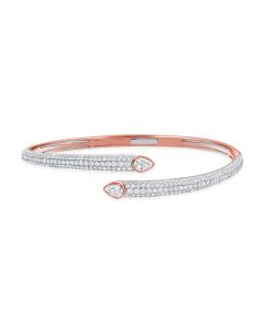 2.42CT PEAR SHAPE AND ROUND DIAMOND CUFF BANGLE