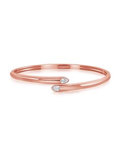 0.50CT PEAR SHAPE DIAMOND BEZEL SET CUFF BANGLE