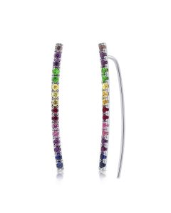 .56CT RAINBOW COLOR CLIMBER EARRINGS