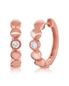 .16CT DIAMOND SOLITAIRE HUGGIE EARRINGS