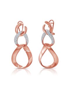 0.41CT DIAMOND LINK DROP LEVERBACK EARRINGS
