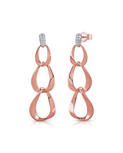 0.24CT DIAMOND LINK DROP EARRINGS