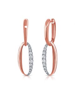 0.68CT DIAMOND OVAL DROP EARRINGS