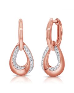 0.30CT DIAMOND OPEN PEAR HUGGIE EARRINGS