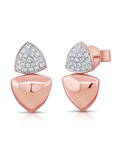 0.39CT DIAMOND PAVE TRIANGLE DROP EARRINGS