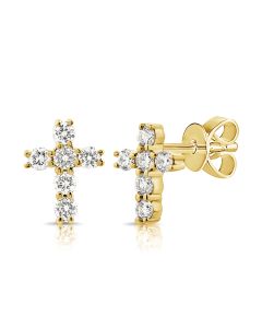 .22CT DIAMOND CROSS STUD EARRINGS