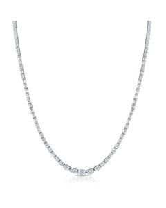 4.88CT EMERALD SHAPE DIAMOND TENNIS NECKLACE