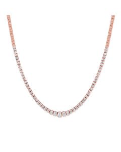 4.66CT EMERALD SHAPE DIAMOND TENNIS NECKLACE