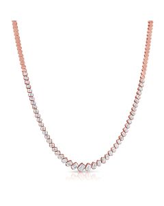 4.35 EMERALD SHAPE DIAMOND TENNIS NECKLACE