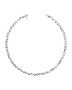 8.86CT OVAL SHAPE DIAMOND BEZEL TENNIS NECKLACE