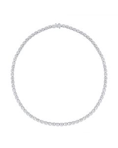 9.14CT EMERALD SHAPE DIAMOND BEZEL TENNIS NECKLACE