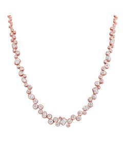 4.45CT OVAL, EMERALD, MARQUISE, PEAR AND ROUND SHAPE DIAMOND BEZEL TENNIS NECKLACE