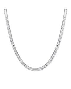 4.73CT BAGUETTE DIAMOND BEZEL SET TENNIS NECKLACE