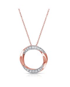 0.53CT DIAMOND CIRCLE PENDANT NECKLACE