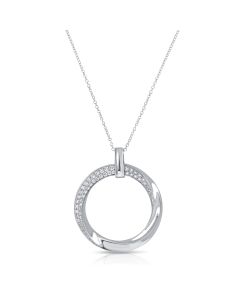 0.59CT DIAMOND CIRCLE PENDANT NECKLACE