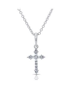 .09CT DIAMOND CROSS PENDANT NECKLACE