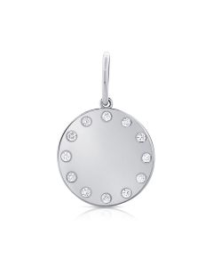 .13CT DIAMOND BEZEL SET CIRCLE PENDANT
