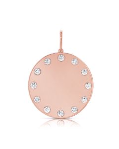 .58CT DIAMOND BEZEL SET CIRCLE PENDANT