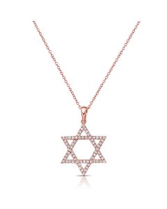 .34CT DIAMOND STAR OF DAVID PENDANT NECKLACE
