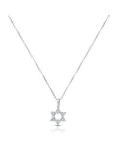 .13CT DIAMOND STAR OF DAVID PENDANT NECKLACE